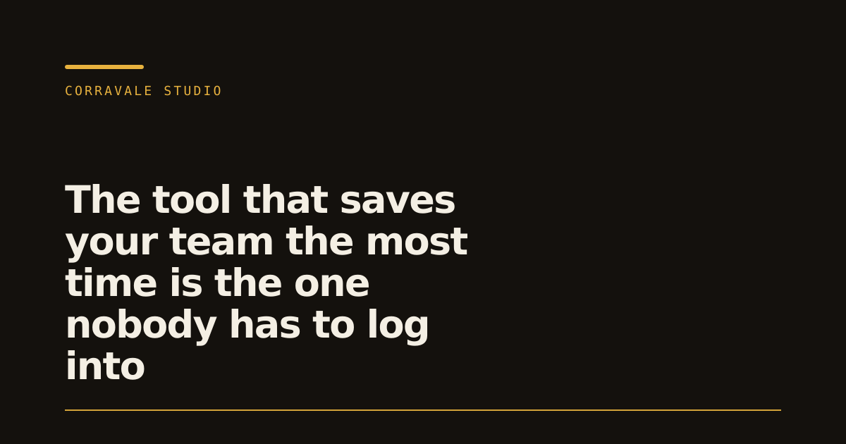 The tool that saves your team the most time is the one nobody has to log into