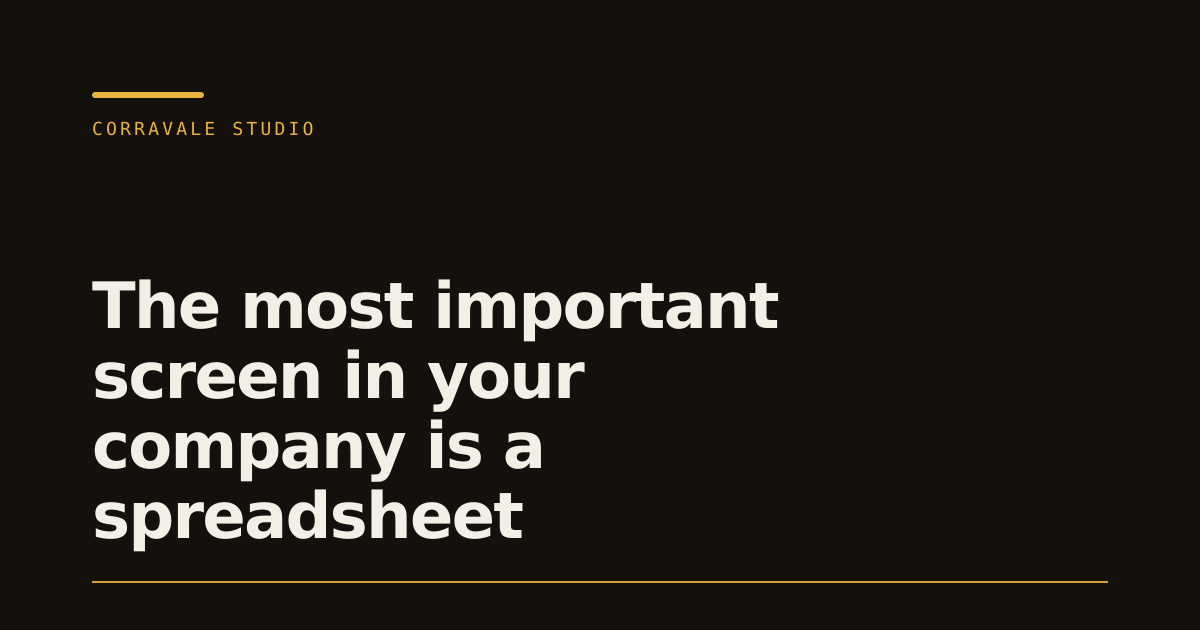 The most important screen in your company is a spreadsheet